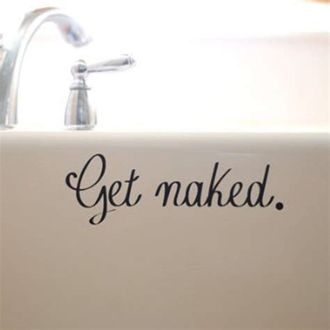 Hot Get Naked Text Black Bathroom Decal Skin Sticker Home Room Decor Wall Stickers Drop Shipping