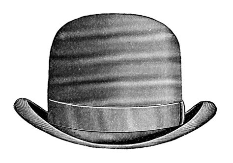 Vintage Clip Art Mens Hats Derby And Top Hat The