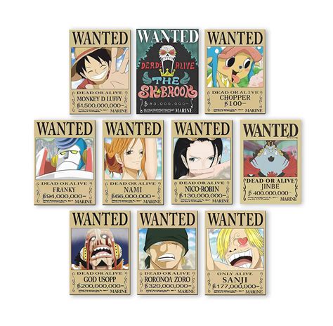One Piece Wanted Posters New Edition Straw Hat Pirates Crew Luffy Chopper Zoro Nami Usopp