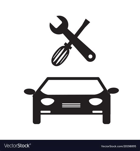 Car Service Icon On White Background Service Vector Image