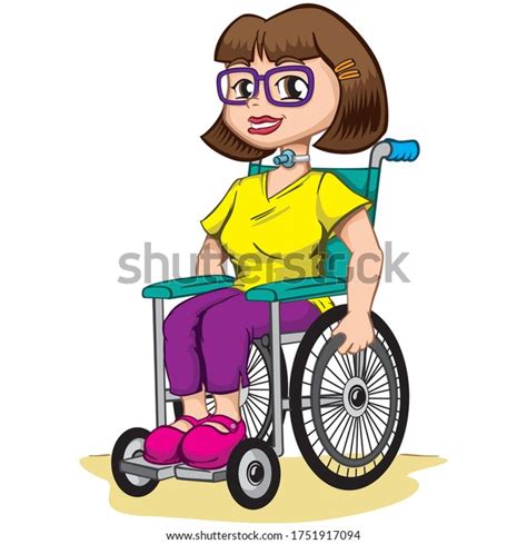 Person Physically Disabled Girl Wheelchair Tracheostomy Stock Vector Royalty Free 1751917094