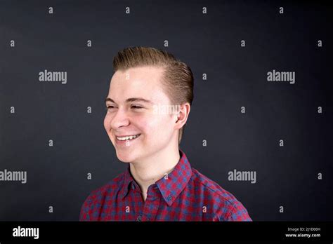 Portrait Of Cute Sixteen Year Old Boy In Studio Stock Photo Alamy
