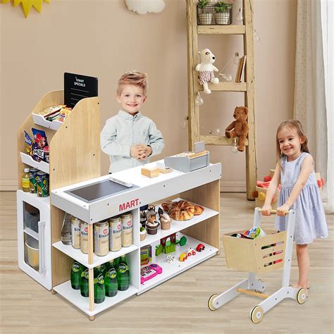 Buy Honey Joy Kids Grocery Store Playset Wooden Grocery Store Pretend