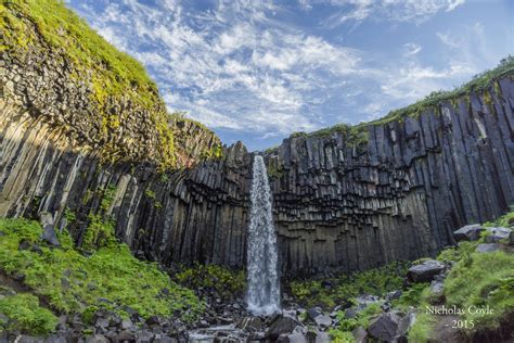 Svartifoss The Black Waterfall Lit By Morning Light Vatnajökull
