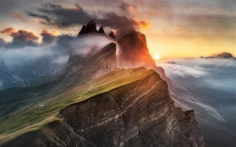 Seiser Alm Landscape Dolomites Mountains Wallpapers Hd Desktop