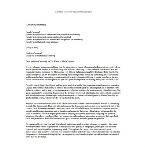 25 Recommendation Letter Templates Free Sample Format
