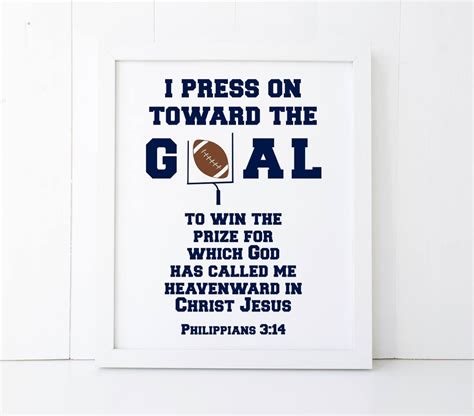 I Press On Toward The Goal Scripture Printable Wall Art 8x10 Etsy