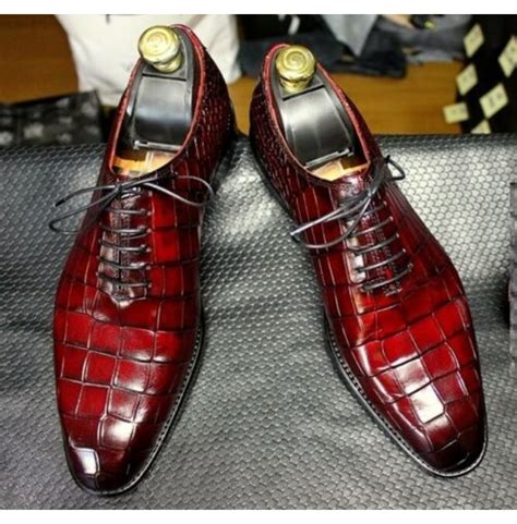 Men's shoes and clothing from the best brands when picking the right clothing and shoes for men, sometimes the brand makes the man. Handmade Mens Burgundy Lace up Shoes, Men Crocodile ...