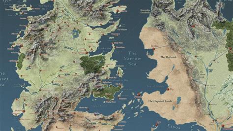 Game Of Thrones Map Of Westeros And Essos