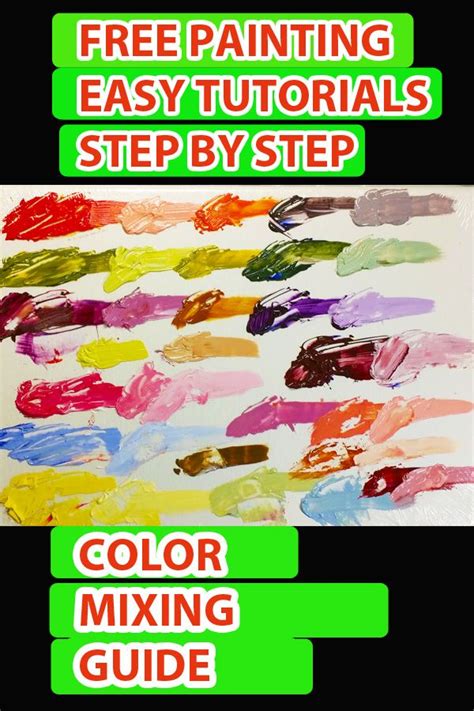 Color Mixing Guide Acrylic Painting Make 30 Colors From 3 Primary