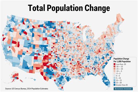 Us Census County Population Change Map Business Insider
