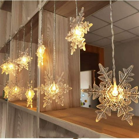 Snowflakes Led Curtain Lights Color Changing Snowflakes Fairy Lights