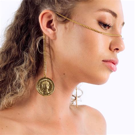 Hermes Gold Coin Catena Face Jewelry Unique Festival Face Etsy In