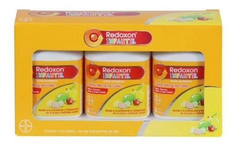 Redoxon Infantil 3 Frascos Con 100 Tabletas Masticables Cu Envío Gratis