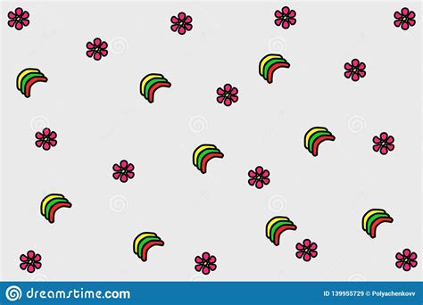 Graphics Wallpaper Rainbow And Flowers Spring Illustration Background