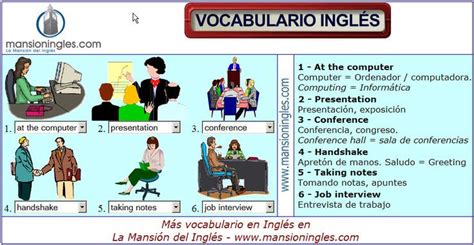Vocabulario En Inglés De La Oficina Y Los Negocios Spanish English