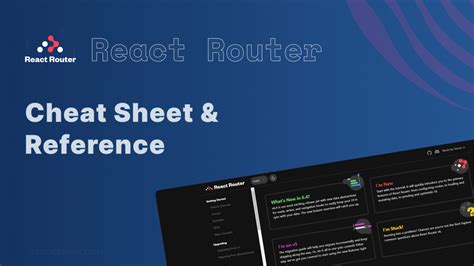 React Router Cheat Sheet Reference