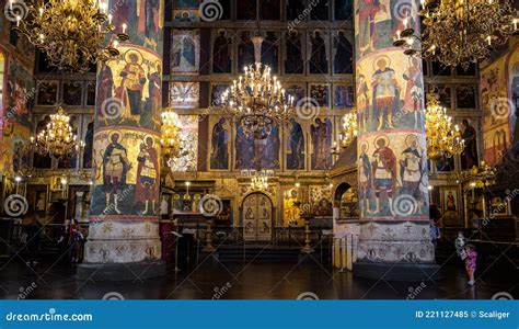 Inside The Dormition Assumption Cathedral In Moscow Kremlin Russia