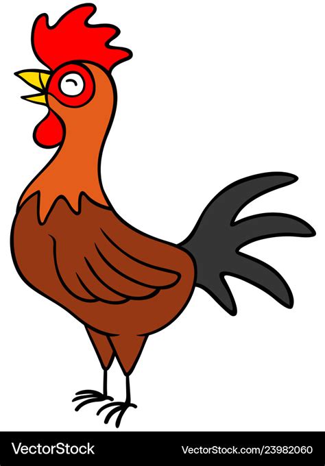Cartoon Rooster Crowing Royalty Free Vector Image