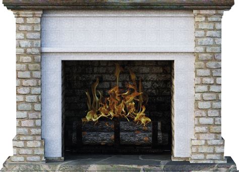 Stone Texture Fireplace Visual Effects Wall Sticker Tenstickers