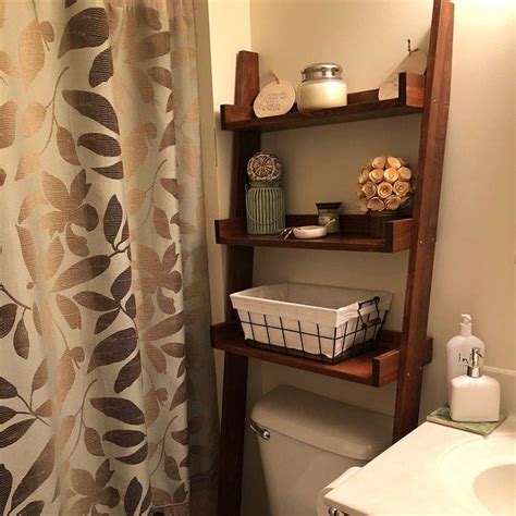 The carruthers over the toilet shelf is even simpler and smaller. Over the Toilet Ladder Shelf | Over the toilet ladder ...