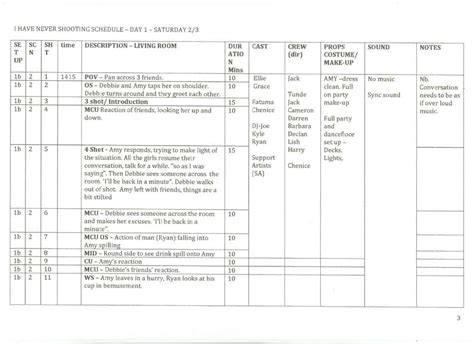 5 Shooting Schedule Templates Word Excel Templates