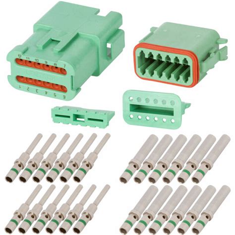 Deutsch Dt 12 Pin Green Connector Kit W 14 Awg Solid Contacts Ebay