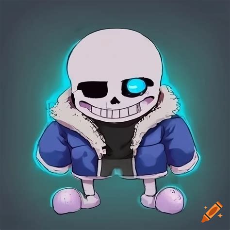 Sans The Skeleton From Undertale Anime Style