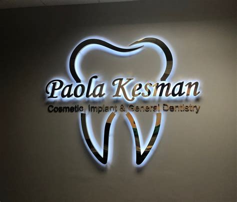 Custom Led Illuminated Dental Logo Sign Brushed Metal Logo 3d Design
