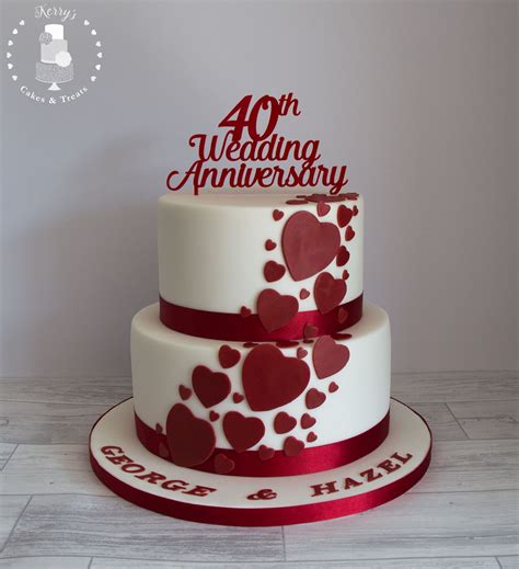 Ruby Wedding Anniversary Cake Decorations Aria Art