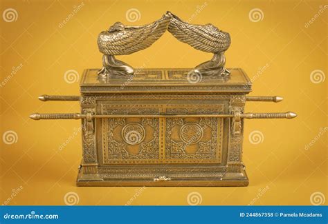 Ark Of The Covenant On A Dramatic Gold Background Stock Photo Image