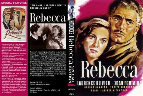 Rebecca 1940 Ws R1 Movie Dvd Cd Label Dvd Cover Front Cover