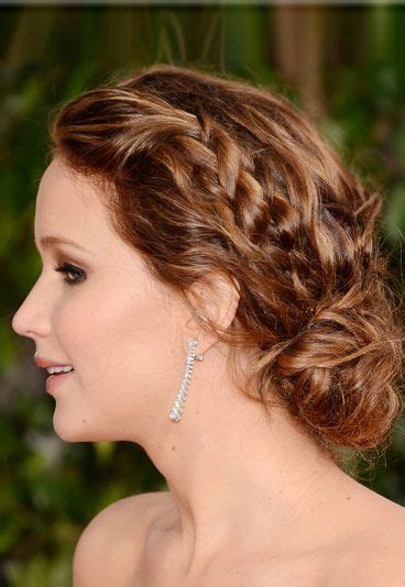 Elegant Braided Updo Jennifer Lawrence At The Golden Globes