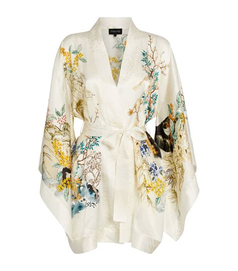 Meng Floral Silk Short Kimono Harrods Us