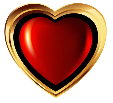 Golden Heart PNG Transparent Images