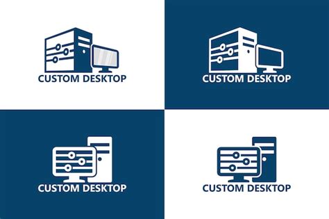 Premium Vector Custom Desktop Computer Logo Template Premium Vector