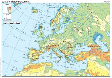 Mapa Físico De Europa Mapa Fisico De Europa Mapa De Europa Mapa Fisico