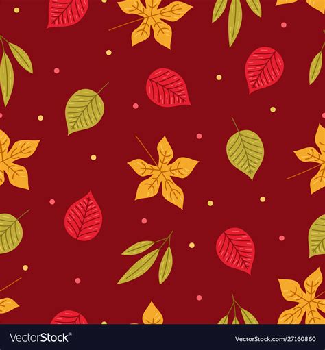 Seamless Autumn Leaves Pattern Royalty Free Vector Image