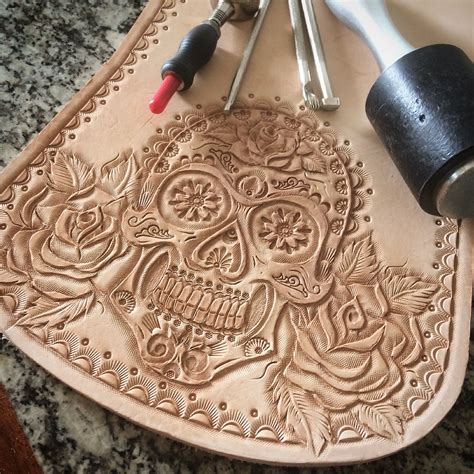 Tooling Sugar Skull Leather Craft Leather Tooling Patterns