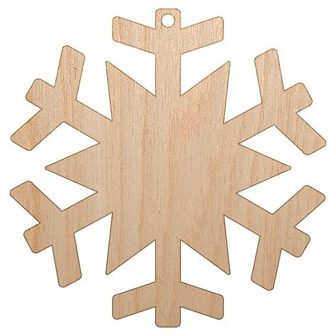 Snowflake Winter Wood Holiday Christmas Tree Ornament Unfinished Diy