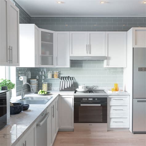 This was all built and designed from a picture. 10' x 10' Matte white shaker style corner kitchen set in ...