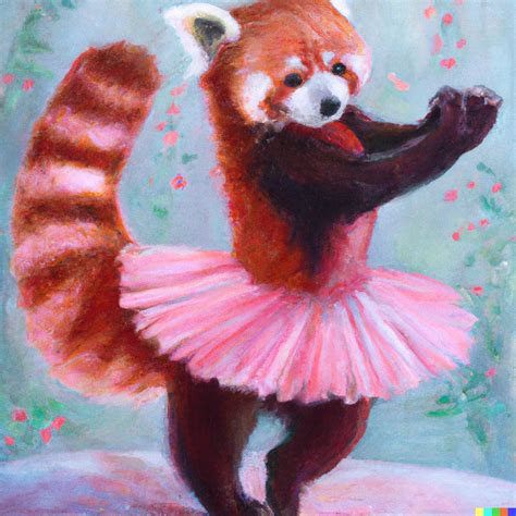 Nick × Dall·e 2 “a Red Panda Ballerina Wearing A Pink Tutu And