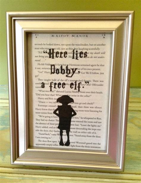 #book quote #harry potter #harry potter character quote. Harry Potter Here Lies Dobby Quote Framed | Etsy | Dobby quotes, Dobby harry potter, Dobby