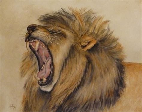 Lion Roaring Painting At Explore Collection Of
