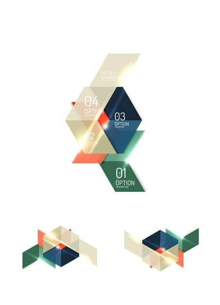 Premium Vector Abstract Paper Geometric Infographic Templates