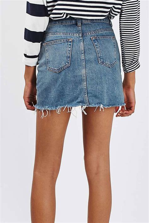 Women Summer Casual High Waist Denim Mini Skirts A Line Jean Skirt Denim Fit