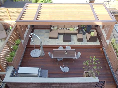 Terraza Con Pérgola En Azotea Roof Terrace Design Rooftop Design Deck
