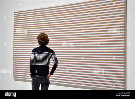 Hayward Gallery London UK 22nd Oct 2019 Bridget Riley Rise 1 1968