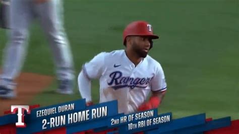 Ezequiel Duran Knocks A Two Run Homer To Left Field As The Rangers Take Lead Vs The Yankees
