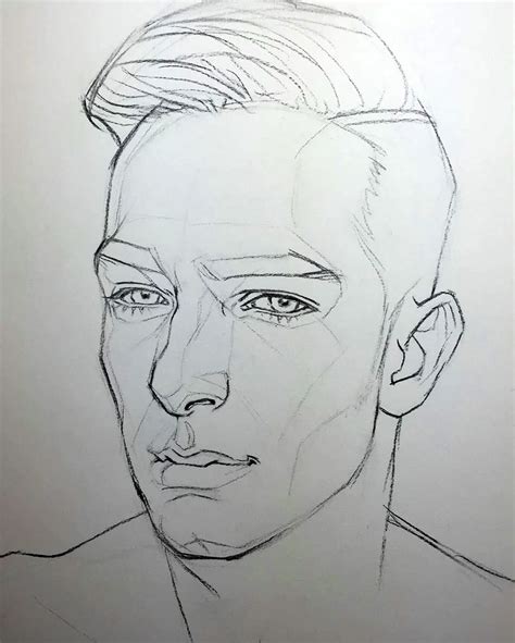 Рисунок мужского лица карандашом 35 фото